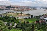 funicular of pierre loti and golden horn bay with istanbul skyline at the background